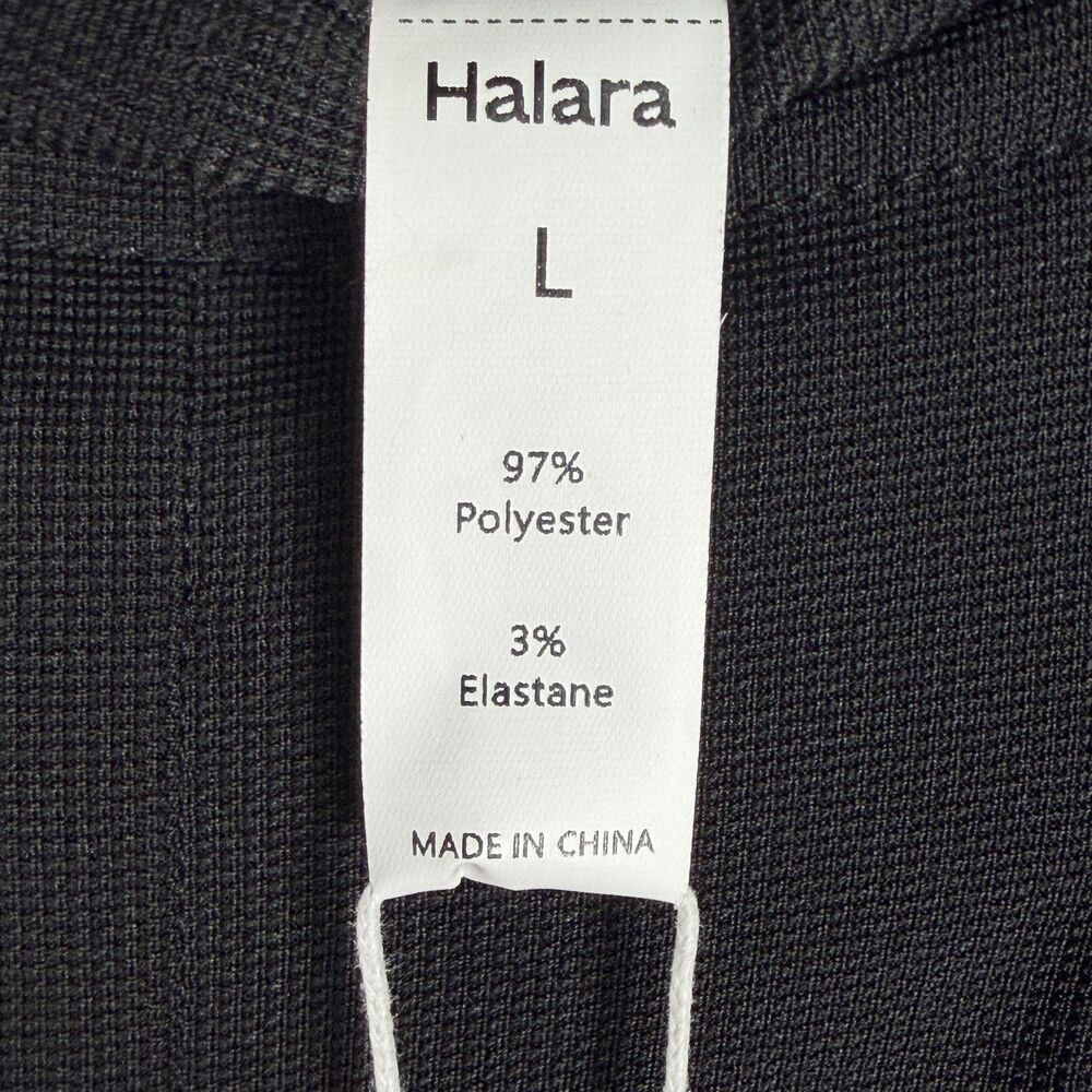 Halara Flex High Waisted Pocket Wide Leg Waffle Work Pants Black L NWT - Picture 3 of 8